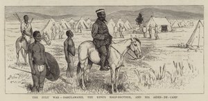 Der Zulukrieg, Dabulamanzi, der Halbbruder des Königs, und seine Adjutanten von Alfred Chantrey Corbould