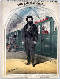 Der Eisenbahnschaffner, Titelblatt der Noten für ein beliebtes viktorianisches Lied von C. Plowman, 1870