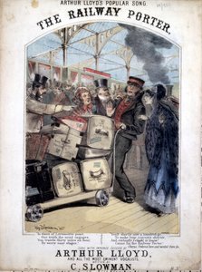 Der Eisenbahnportier, Titelblatt der Noten für ein beliebtes viktorianisches Lied von C. Plowman, 1870