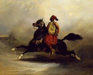 Nubischer Reiter im Galopp von Alfred Dedreux