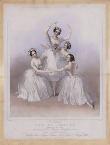 Der berühmte Pas De Quatre, komponiert von Jules Perrot, wie er im Theater Ihrer Majestät getanzt wurde von Alfred Edward (after) Chalon