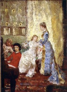 Dame in einem blauen Kleid oder Das Klavier von Alfred George Stevens