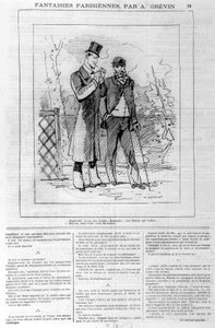 Pariser Fantasien von A. Grévin: „Beschweren Sie sich: Sie haben eine charmante Frau... eine Frau, die Sie liebt...“ _ „Ja, aber hier ist: Sie ist meine Frau“. In „Le charivari“, am 18.03.1882