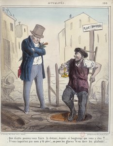 Kanalarbeiter von Paris, Mitte des 19. Jahrhunderts von Alfred Henri Darjou