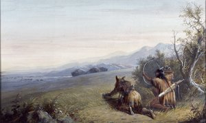 Annäherung an Büffel von Alfred Jacob Miller