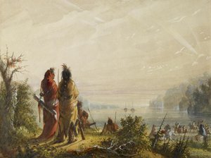 Indianer drohen, Pelzboote anzugreifen