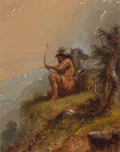 Pawnee versorgt das Lager, ca. 1837 von Alfred Jacob Miller