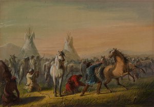 Pferde beim Picken von Alfred Jacob Miller