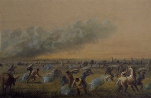 Prärie in Flammen von Alfred Jacob Miller