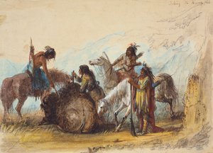Das Herausnehmen der Buckelrippe, ca. 1858 von Alfred Jacob Miller