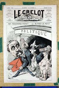 Titelblatt von Le Grelot, Nummer 166, Satirisch in Farben von Alfred Le Petit