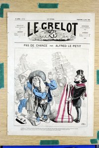Titelblatt von Le Grelot, Nummer 54, Satirisch in Farben von Alfred Le Petit
