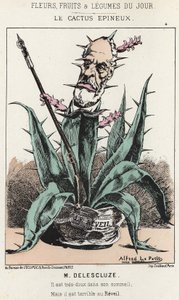 Der stachelige Kaktus: Karikatur auf Louis Charles Delescluze (1809 - 1871) - Illustration vom 16.01.1871 in „Blumen, Früchte und Gemüse des Tages“