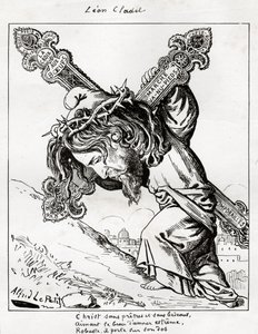 Karikatur von Leon Cladel, ca. 1875-80 (Gravur) von Alfred Le Petit