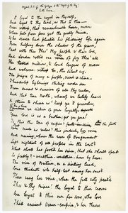 Originalmanuskript des Epilogs zu den Idyllen des Königs, um 1872