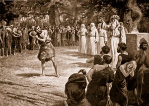 Gerechtigkeit wird von den Druiden verteilt, Illustration aus 