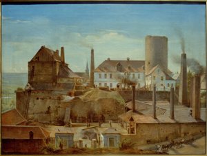 Die Harkortsche Fabrik auf Burg Wetter an der Ruhr von Alfred Rethel