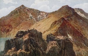 Crib Goch und Snowdon, von den Pinnacles