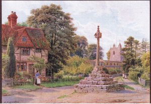 The Cross, East Hagbourne, Berkshire, aus The Cottages and the Village Life of Rural England, veröffentlicht von Dent & Sons Limited, 1912 von Alfred Robert Quinton