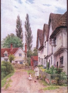 Die Drei Giebel, Kersey, Suffolk, aus Die Cottages und das Dorfleben im ländlichen England, veröffentlicht von Dent & Sons Limited von Alfred Robert Quinton