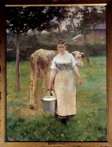 Manda Lametrie, die Bäuerin. Gemälde von Alfred Philippe Roll (1846-1919) 1887 Paris, Musée d
