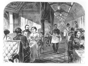 Der Palace Hotel-Wagen der Union Pacific Railway, Mitte des 19. Jahrhunderts von Alfred Rudolph (after) Waud