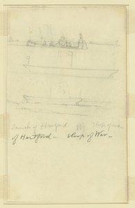 Stapellauf der Hartford, Kriegsschiff von Alfred Rudolph Waud