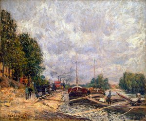 Lastkähne in Billancourt, 1877