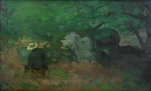 Der Maler Monet im Wald von Fontainebleau