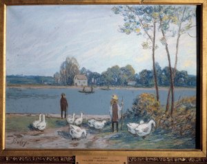 Am Ufer des Loing. Gemälde von Alfred Sisley (1839 - 1899)