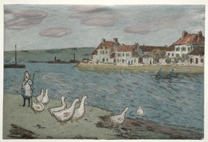 Das Flussufer oder Gänse