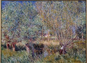 Weiden am Ufer des Flusses Orvanne von Alfred Sisley