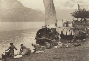 Waschfrauen am Comer See von Alfred Stieglitz