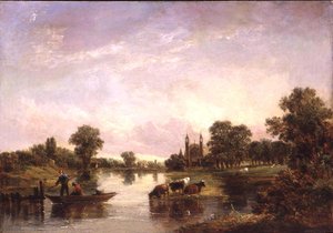 Blick auf das Eton College von der Themse