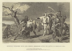 Hotspurs Gespräch mit König Heinrichs Boten nach der Schlacht von Homildon Hill von Alfred W. Elmore
