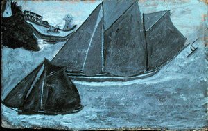 Boote vor dem Hafen von Alfred Wallis