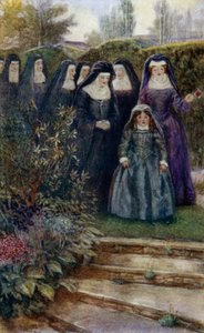 Die junge Marie-Angelique Arnauld spaziert mit ihren Nonnen im Klostergarten