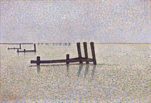 Blick auf den Ärmelkanal in Nieuport (Nieuwpoort) in Belgien