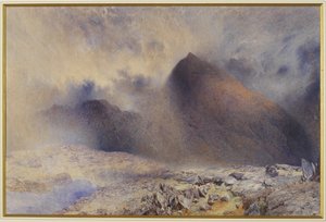 Mount Snowdon durch aufklarende Wolken, 1857 von Alfred William Hunt