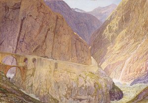 Die Teufelsbrücke - St. Gotthard-Pass von Alfred William Hunt