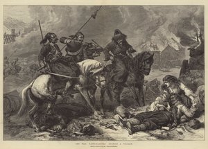 Der Krieg, Bashi-Bazouks brennen ein Dorf nieder von Alfred William Hunt