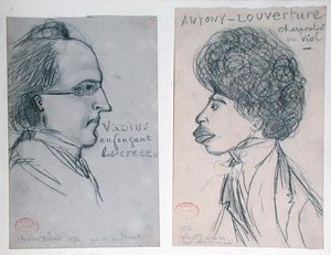 Porträts von Charles Nodier oder Gustave Planche und Alexandre Dumas Père