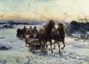 Die Schlittenfahrt von Alfred von Wierusz Kowalski