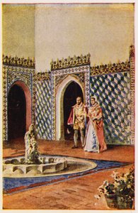 Maurische Architektur im Palast von Sintra, Portugal von Alfredo Roque Gameiro