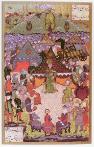 Der König von Ungarn, Lajos II. (1506-26) im Rat vor der Schlacht von Mohacs 1526, 1558 von Ali Amir Beg