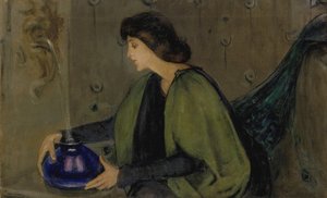 Frau und Pfau