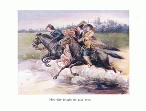Wie sie die gute Nachricht von Gent nach Aix brachten, Illustration aus Gedichte für die Jugend: Robert Browning, ca. 1920