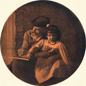 Porträt von Domenico Morelli und seinem Enkelkind von Alinari
