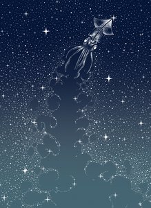 Himmlischer Tintenfischaufstieg