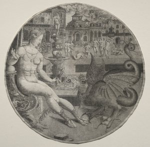 Nackte Frau und ein Drache, 1523